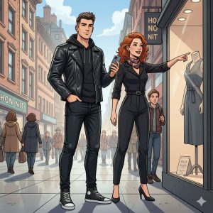 Czarna stylizacja męska Nowe Miasto